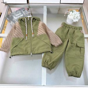 Marca crianças conjunto de casaco roupas de bebê meninos fatos de treino tamanho 100-160 cm outono conjunto de duas peças criança jaqueta e calças com zíper 24mar
