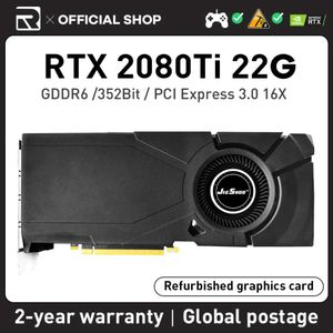 JIESHUO RTX 2080TI 22GB 352bit GDDR6 Turbofan NVIDIA rtx2080ti 8pin+8pin RTX 2080 TI 22G Computer Graphics Card 2080ti rtx