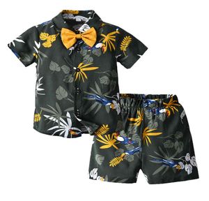 Top und Top für Kinder im hawaiianischen Stil, Kleidungsset für Kinder, Baumwolle, kurze Hemden mit Tiermotiv, Hosen, lässige 2-teilige Outfits für kleine Jungen 21055141764