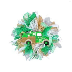 Decorative Flowers St Patrick'S Day Wreath Welcome To My Home As A Guest Door Hanging Ornamentgreen Festival Party Decoration