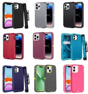 Capa de telefone Defender Case para iPhone 15 15 Pro Max 14 13 12 11 Xs Max XR Xs X 7 8 Plus Samsung S24 Capa de robô híbrido resistente de nível militar à prova de choque Suporte de clipe de cinto