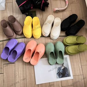 designer Rubber logo clogs mule Slippers 5CM perforated platform loafer Luxury Designer Sandals Lady Slides wedge Women men brands Rubber Beach pool thick bottoms