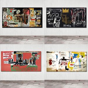 Sälj Basquiat Graffiti Art Canvas Måla väggkonst Bilder för vardagsrummet Moderna dekorativa bilder348p