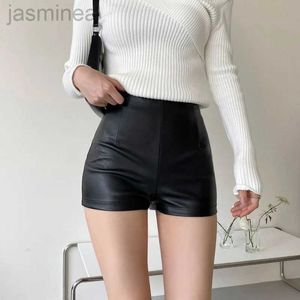 Shorts Women's Tight Leather Shorts Clothing Slim Waist Short Pants Sexy ldd240312