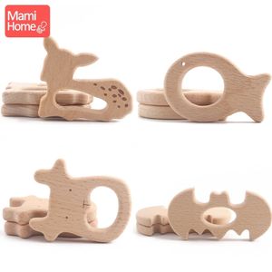 20pc Baby Wooden Teether Animal Beech Pacifier Pendant BPA Free Wood Teeth Blank Rodent Teether Toy Nursing Gift Childrens Good 240307