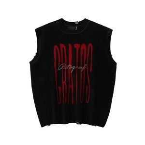 Una Reta Vest Maglioni senza maniche Uomo Streetwear Lavorato a maglia Hip Hop Lettera Ricamo Pullover Gilet Top Harajuku Coppia Gilet 240312