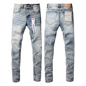 Calça jeans masculina roxa marca light tie tingida floco de neve lavagem de alta qualidade 9053