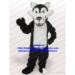 Trajes de mascote preto branco lobo coiote mascote traje adulto personagem de desenho animado roupa terno cerimônia de início de negócios programa infantil zx1224