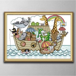 Noah's Ark 2 Handmade Cross Stitch Craft Tools Embroidery Needlework sets counted print on canvas DMC 14CT 11CT Home decor pa254t