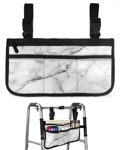 Storage Bags Marble Wheelchair Bag With Pockets Reflective Strips Armrest Side Electric Scooter Walking Frame Pouch