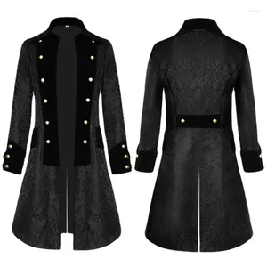 Men's Suits Solid Jacquard Velvet Steampunk Gothic Tailcoat Jacket Renaissance Pirate Vampire Jackets Men Vintage Victorian Frock Coat