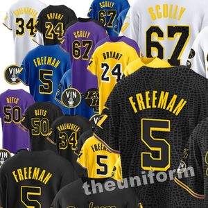 Mäns anpassade S-6XL 5 Freddie Freeman 17 Shohei Ohtani Mamba 50 Mookie Betts 22 Clayton Kershaw Baseball Jersey 24 Bryant Stitched