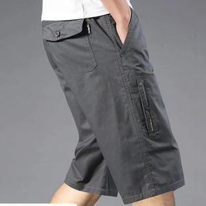 Vintage Large Pocket Work Shorts Summer Male Loose Straight Breeches Harajuku Fashion Y2k Clothes Mens Casual Pants 240227