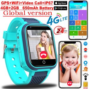 Globale Uhren 4G Smart Full Touch WiFi GPS -Speicher 2G+ 4G Telefon ansehen Fase Video Call Remote Monitor für Xiaomi Kids Smartwach 2G+ Wach