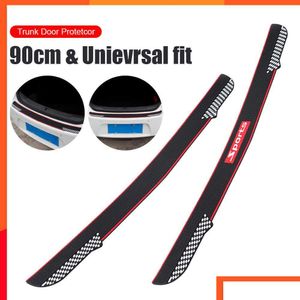 Other Motorcycle Parts New 90Cm Car Rear Door Protector Trunk Sill Bumper Thickened Er Strip Threshold Protection Anti Kick Guard Stri Otd7F