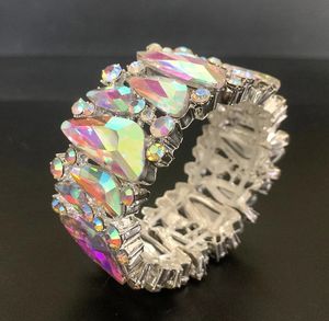 Ab cristal pulseira para mulheres homem elástico thread pulseira strass mão pulseiras festa mostrar pulseira jóias acessórios 240226