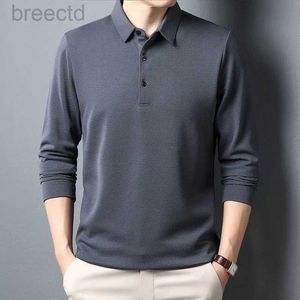 Men's Polos Waffle Sleeve Solid T-shirt Elasticity Leisure Clothing Comfy Turn Down Collar Casual Polo Shirts 4XL ldd240312