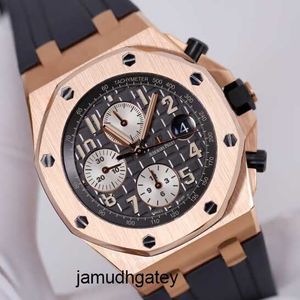 Minimalista clássico AP relógio épico Royal Oak Offshore Series 26470 Mens Rose Gold Watch Máquinas automáticas Swiss Famous Watch Sports Luxury Sports Watch Diâmetros 42mm