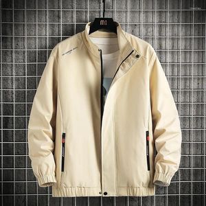 Мужские куртки 2024, весенне-осенняя классическая модная однотонная куртка большого размера, повседневное непринужденное удобное водонепроницаемое пальто 5XL