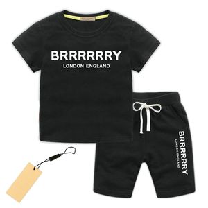 In stock 2-7 Years Designer Kids Clothing Sets T-Shirt Pants Set Luxury Logo printing Children 2 Piece pure cotton Clothing baby Boys girl Fashion Appare B0031