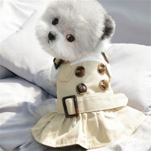 スピルンの夏の犬の服ハンサムトレンチコートドレス暖かい小さな犬コスチュームジャケットパピーシャツペット衣装lj200923241i