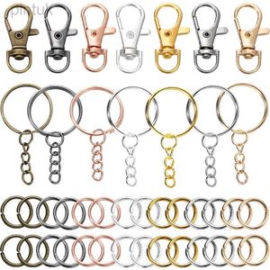 Keychains Lanyards 70Pcs/Set Swivel Snap Hook and Key Rings with Chain Jump Rings Connectors for DIY Keychain Lanyard Jewelry Making Supplies ldd240312