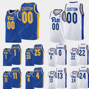 Custom NCAA Pittsburgh Panthers Pitt Basketball Jersey 5 Nate Santos 25 Guillermo Diaz Graham 31 Jorge Diaz Graham 33 Fede Federiko Jerseys