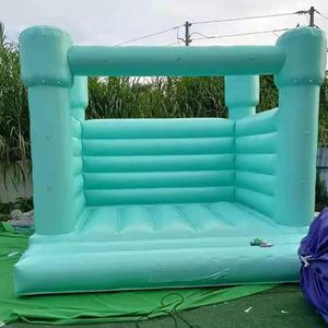 3x3m (10x10ft) PVC uppblåsbar studshus som hoppar vitt bouncy Castle Bouncer Castles Jumper med blåsare för bröllopshändelser Fest vuxna och barnleksaker-Q