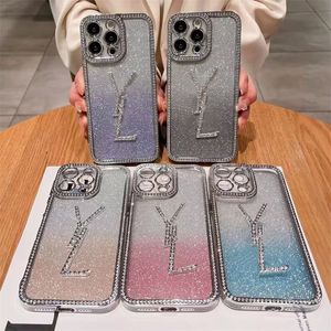 Designer Phone Case Luxury Glitter iPhone Cases For iPhone 15 14 13 12 11 Pro Max 14 Plus Case Bling Sparkling Rhinestone Diamond Jewelled Crystal Gradient Women Cover