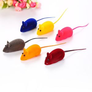 Squeaky Mice Soft Adorable Kitty Cat Toy Soft Rubber Flocking Mouse Color Varies10 pieces One Pack251o