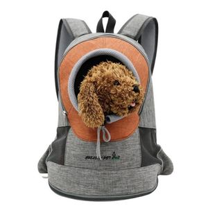 Hundresor PA i Pets Portable Dog Carrier Bag Pet Puppy Travel Bag Travel Ryggsäck Dog Cat Carrier Breatbar utomhus Pet Bag Y112304h