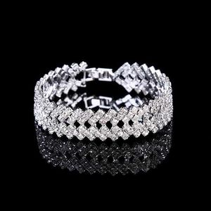 Bangle Fashion Crystal Armband för kvinnor Bröllop Bangle Handsmycken Multi-Layer Bridal Rhinestone Armband LDD240312