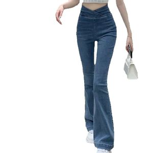 2023 New High Waist, Hip Lifting, Slimming Jeans For Women's Elastic Slim Fit Micro Flare Pants Jeans