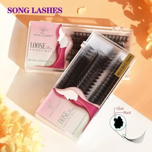 Song Lashes Makeup Tools, 1000 Fächer pro Box, ultraschnelle, vorgefertigte Fächer, falsche Wimpernverlängerungen, reines dunkleres Schwarz, koreanisches PBT 240301
