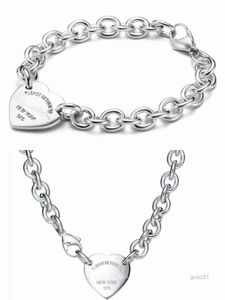 18k guldpläterad silverkedjelänk smycken kvinnor armband halsband set lyx smycken hjärthänge halsband förvar