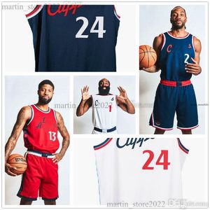 Helt ny logotyp 2024 basket Kawhi-tröjor Leonard Paul George James Harden Norman Powell Ivica Zubac Russell Westbrook Daniel Theis Terance Mann Mason Plumlee