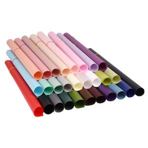 20 Stücke Reine Farbe Morgen Nebel Weiches Licht Papier Dicke Wasserdichte Blumenstrauß Geschenkpapier Floral Trockene Blume Papier Wrapping239O