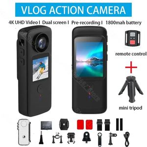 4K WiFi Anti-Shake-Action-Kamera Dual-Screen 30 m wasserdichter Touchscreen-Sportkamera für Reisevideorecorder Tauchen Bodycam 240304