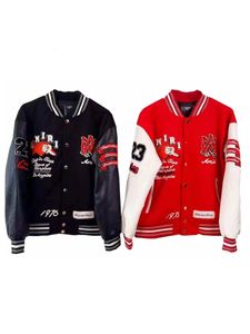 Tiger Varsity Ceket Luxe Yün Karışımı Amerikan Sokak Markası Amiriniche High Street İşlemeli Beyzbol Ceket Kalınlaştırılmış Ceket 240309