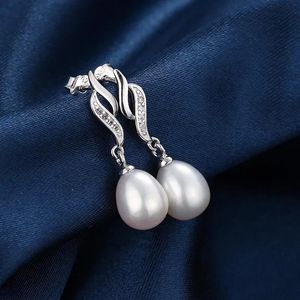 Hengsheng Pearl Earrings äkta naturligt sötvatten 925 Sterling Silver Jewelry for Wemon Wedding Present 240228