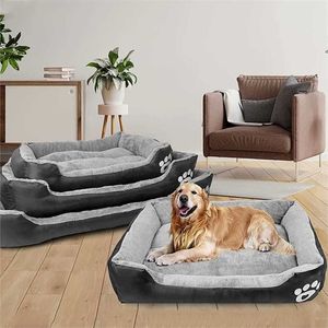 XXL Pet Pies Bed Sofa Sofa Miękki koszyk zmywalny jesień ciepłe pluszowe podkładkę wodoodporne łóżka dla dużych S 2110212912