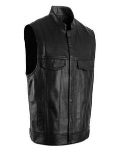 2019 Gilet in pelle PU da uomo Nero Moto Biker Hip Hop Punk bomber Gilet Maschile Primavera Colletto in piedi Giacca senza maniche 5XL3382016