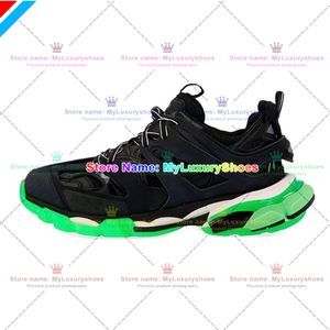 Designer Triple-S Track 3.0 Sapatos Casuais Sapatilhas Preto Verde Transparente Nitrogênio Cristal Outsole 17FW Running Shoes Mens Womens Outdoor Trainers 132 768