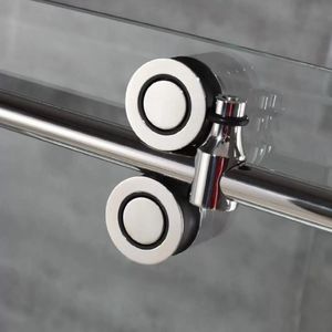 6 6ft Sliding Barn Shower Door Twin Roller Frameless Glass Track Hardware Set Kit Popular290a