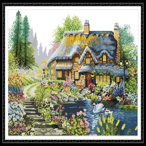 Villa in the forest home cross stitch kit Handmade Cross Stitch Embroidery Needlework kits counted print on canvas DMC 14CT 11CT2864