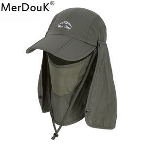 Sun Caps Flap Hats UV 360 Solskydd Upf 50 Borttagbar vikbar halsytans klappkappar för Man Women Baseball Y190520042577