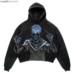 メンズフーディーズスウェットシャツY2Kグランジファッション特大のパーカーhoodiehip hopharukuretro長袖フーディーゴシックパンクパーソナリティグラフィックストリートウェアT230819