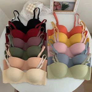 Bras One-piece Seamless Underwear Sexy Gathered Solid Color Lingerie Soft Comfortable Women's Intimates