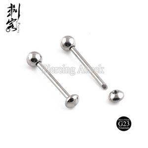 Highly Polished G23 Body Jewelry Stud Earrings 14 Gauge Flat Disc Bottom Labret Barbell 16165mm 240226