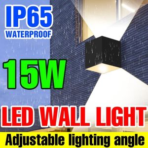 ウォールランプ15W LEDライトリビングルーム通路廊下ナイトライトIP65防水屋外の庭の装飾モダン